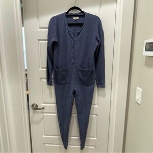 Madewell Blue Waffle Knit Union Suit
One-Piece Pajamas Cozy Cabincore Ski Resort